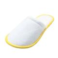 10 Pairs Of White Towelling Hotel Disposable Slippers Yellow