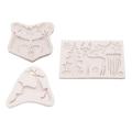 3pcs Decorations Deer Snowflake Lace Chocolate Party Silicone Mold