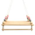 Wooden Wall Shelf with Clothes Rack Children Room Decoration, Pink