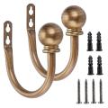 Set Of 2 Metal Curtain Holdbacks, for Bedroom, with Screws, Bronze