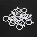 60x White Plastic Curtain Rings