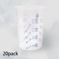 20pcs Plastic Disposable Paint Mixing Cups for Resin Epoxy Pour 600ml