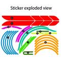 1 Set Reflective Stickers Scooter Full Set Stickers (red)