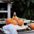 Wooden Handle Metal Retro Basket White