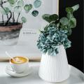Simple Vertical Striped Small Vase Imitation Ceramic Plastic -white