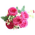 Artificial Flowers Peony Room Decor New Year's Decor 2pcs Rose Red