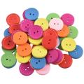 50pcs Mixed Round 2 Holes Wood Sewing Buttons 25mm(1") Dia