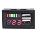 12v Digital Voltmeter Voltage Battery Panel for Car Usb 5v 2a Output