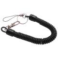 Lobster Clasp Black Spring Stretchy Coil Cord Strap Keychain Rope
