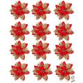 Red Artificial Christmas Flowers for Xmas Wedding Party Wreath Decor