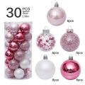 30pcs Christmas Tree Ball Ornaments Set Shatterproof Decor Balls-pink