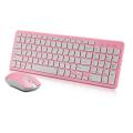 2.4g Optical Wireless Keyboard Mouse Kit Usb Receiver Combo Pink
