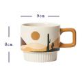 Big Handle Japanese Ceramic Coffee Mug for Coffee Tea Water Mug A