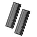 2pcs Aluminum Embedded Door Handle Cabinet Pu Leather Handle (black)