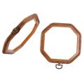 4pcs Octagon Embroidery Hoops Imitated Wood Display Frame for Sewing