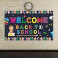 Welcome Back to School Banner Flag for Boy Girl Kid Wall Decor E