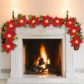 Led Poinsettia Garland String Light Christmas Decoration for Party
