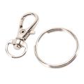 60pieces Key Ring Clip Hooks Snap Hooks with Split Key Rings (silver)