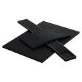 3pcs Bar Mat Silicone Cafe Water Filter Square Soft Pad Soft Black