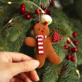 3 Pcs Christmas Ornaments Plush Gingerbread Man for Home Toys A