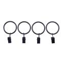 72 Pack Rings Curtain Clips Metal Decorative Curtain Ring Black