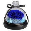 Eternal Flowers In Heart Glass Dome with Led Light for Women Girls 6