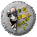 Round Solid Color Lace Play Mat, Baby Room Crawling Mat (light Gray)