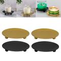 4pcs Plate Candle Holder Gold Black Decorative Pillar Candlestick