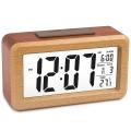 Wooden Large Led Digital Alarm Clock, with Snooze, 12/24hr Switchable