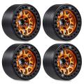 4pcs 1.9 Metal Beadlock Wheel Hub Rim for 1/10 Rc Crawler ,orange