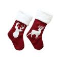 Christmas Socks Gift Bag Kenaf Embroidery Christmas Socks Elk