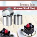 8 Pieces Stainless Steel Mousse Rings Round Biscuit Cutter Cake Mold