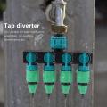 4-way Tap Hose Splitter Garden Drip 4/7 Or 8/11 Hose Fittings 1 Set