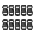 10x10mm Plastic Release Buckles for Webbing Bag Clips 3/8inch Black