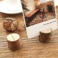 Rustic Real Wood with Bark Table Card Holder, Number Photo Stand