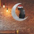 Black Cat Moon Hanging Metal Sign Hanging Pendant Christmas Decor A