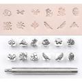 12pcs Leather Stamping Tool Set Animals Plants Pattern Leather Craft