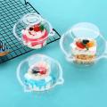 200pcs Disposable Transparent Round Baking Packaging West Point Box