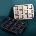 12 Cups Square Muffin Cupcake Mold for Non-stick Pastry Tool(black)
