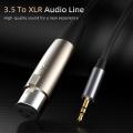 3.5mm Male to Female Audio Cable for Mixer Microphones Black 1.5m