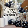 187pcs Black&white&silver Latex Balloon Garland Arch Kit