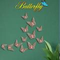 72pcs 3d Crystal Butterfly Wall Stickers New Year Christmas Decor (b)