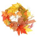 Artificial Plant Color Maple Leaf Rattan Wreath Door Window Ornaments