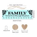 Family Board Diy Calendar Plaque for Home Decor with 100 Wood Discs
