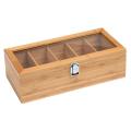 Multifunctional Bamboo System Tea Bag Jewelry Organizer Storage Box