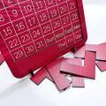 Calendar Puzzle Month + Day + Week Calendar Home Decorative(red)