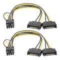 15pin Revolution 8pin Gpu Power Adapter Cable for Bitcoin Mining 20cm