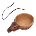 Hand Carved Animal Rubber Wooden Water Cup Camping Coffee Cups -2