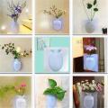 Silicone Sticky Vase Wall Flower Plant Vases Diy Home Decoration C