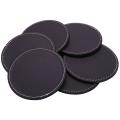 Coasters for Drinks,leather Coasters with Holder Set Of 6 (brown)